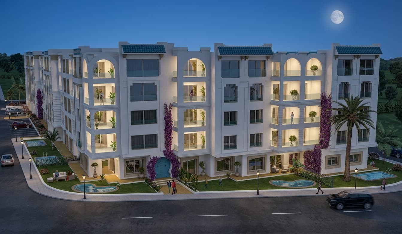 Résidence Galène Immobilière — vue nocturne